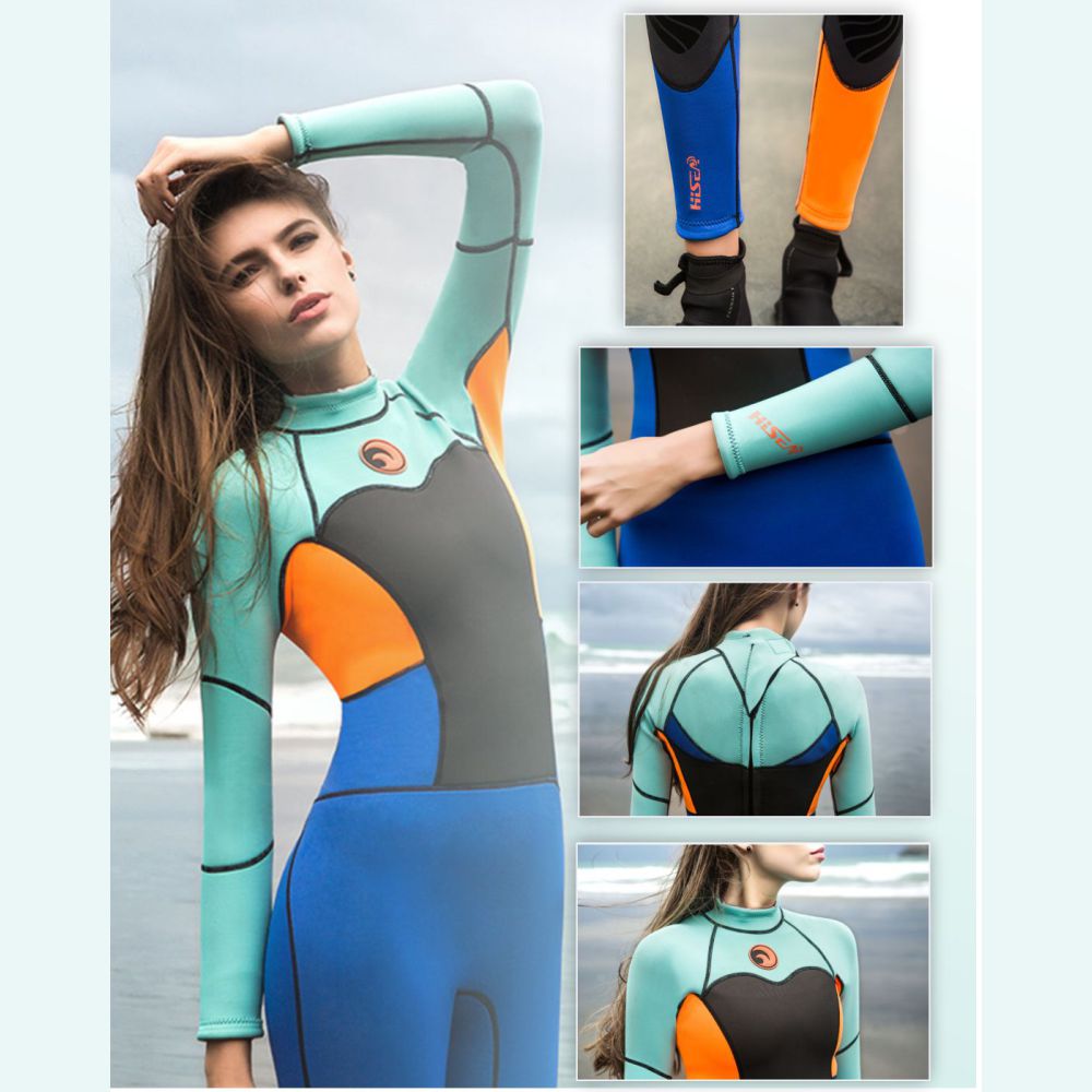 Mint Orange Cobalt Full Length Scuba Swimsuit 1.5mm Neoprene Swimwear for water adventures for Teens and Adults