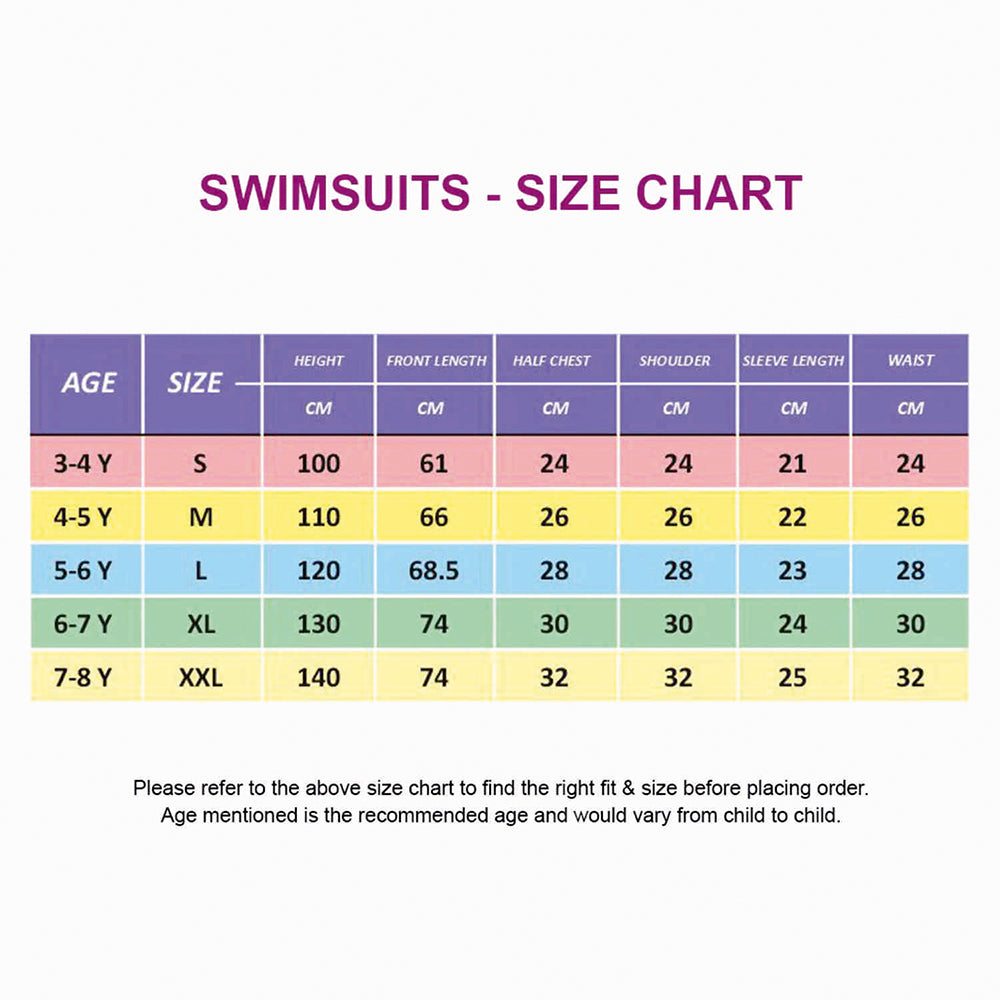 Dive Navy Blue Duck Printed, Half Sleeves, Knee Length Kids Swimwear in Upf 50+ Fabric with Swim Cap & Free Washbag