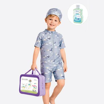Ocean Dolphins Toddlers & Kids Swimwear with matching Swim Cap, plus Free Wash Bag & Free Swim Detergent