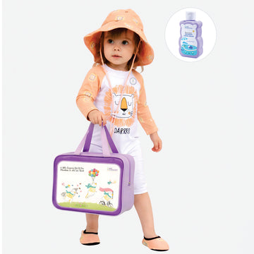 Orange Roar Lion, Toddlers & Kids Swimwear with matching Hat, Free Wash Bag & Free Swim Detergent