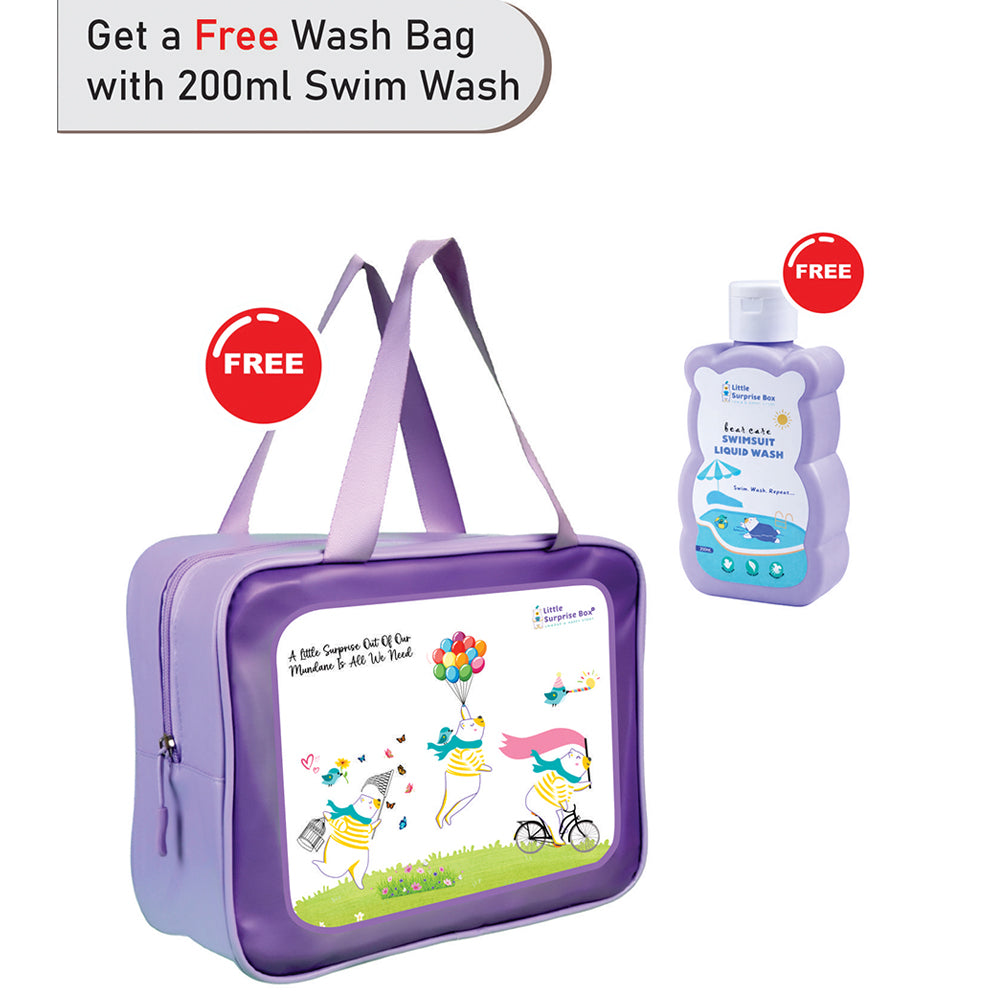 Peach Lhama, Toddlers & Kids Swimwear with long Cap Free Wash Bag & Free Swim Detergent