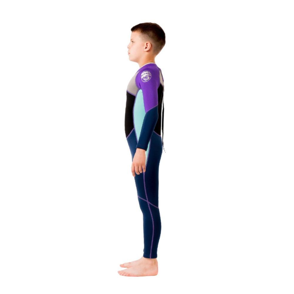 Violet Teal and Black Full Length Scuba Swimsuit 2.5mm Neoprene Swimwear for water adventures for KidsTeens and Adults