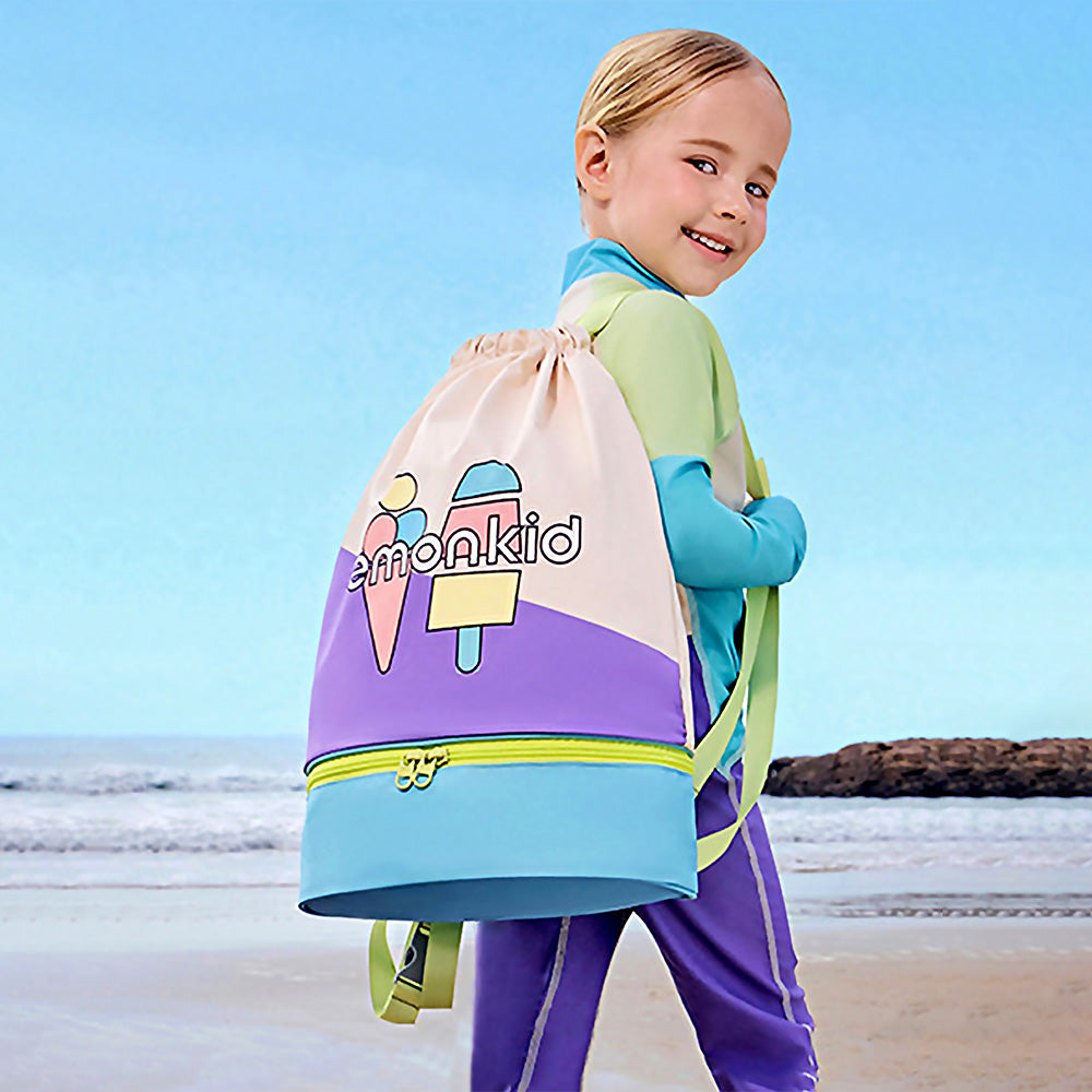 Beige Ice Cream Kids Waterproof Swimming Bag/ Beach Bag