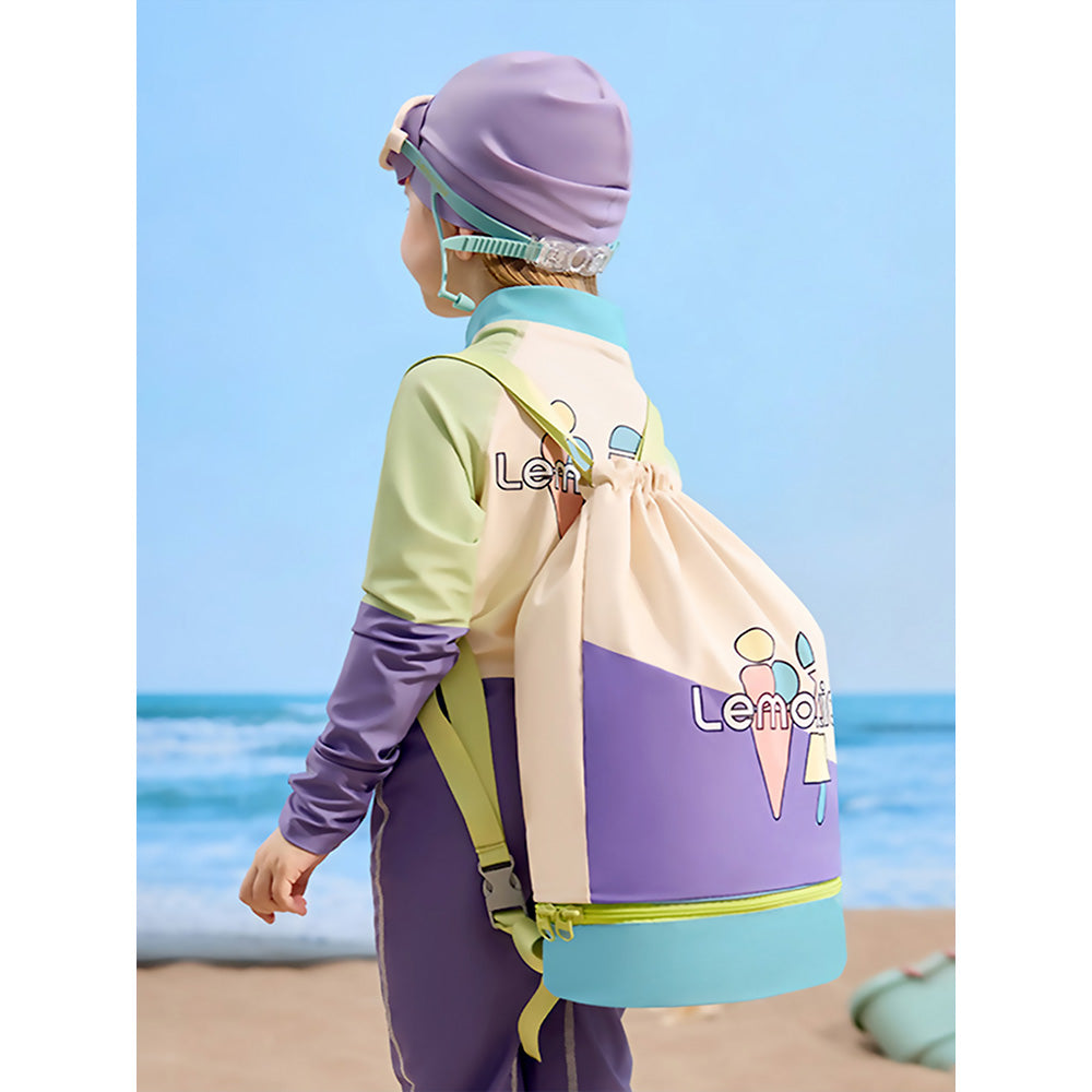Beige Ice Cream Kids Waterproof Swimming Bag/ Beach Bag