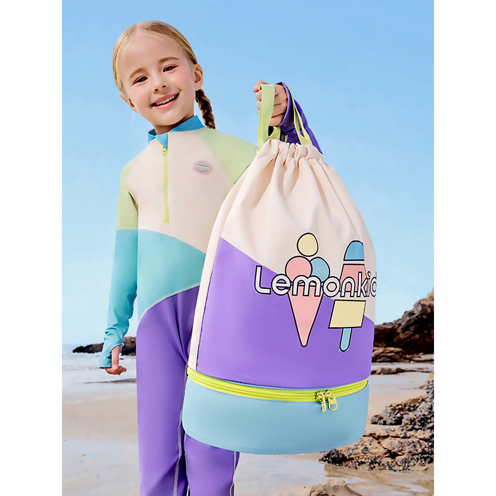 Beige Ice Cream Kids Waterproof Swimming Bag/ Beach Bag