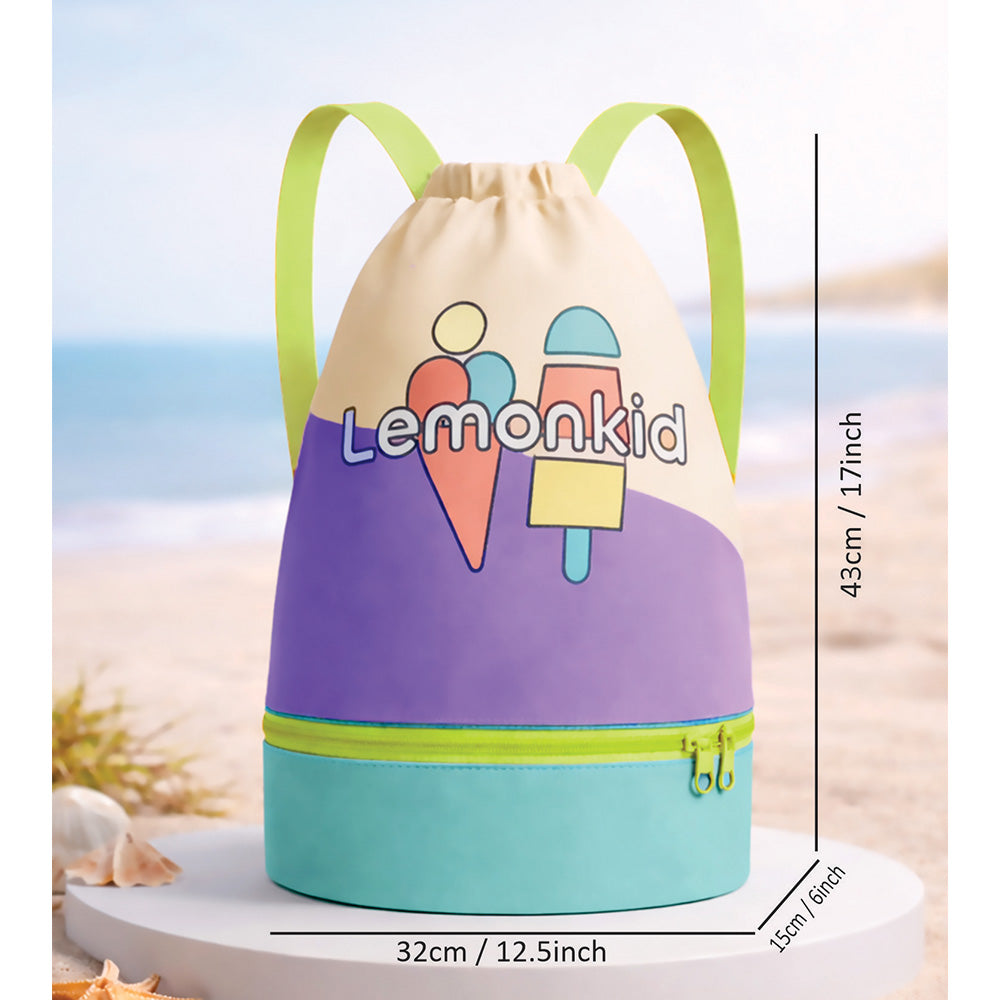 Beige Ice Cream Kids Waterproof Swimming Bag/ Beach Bag