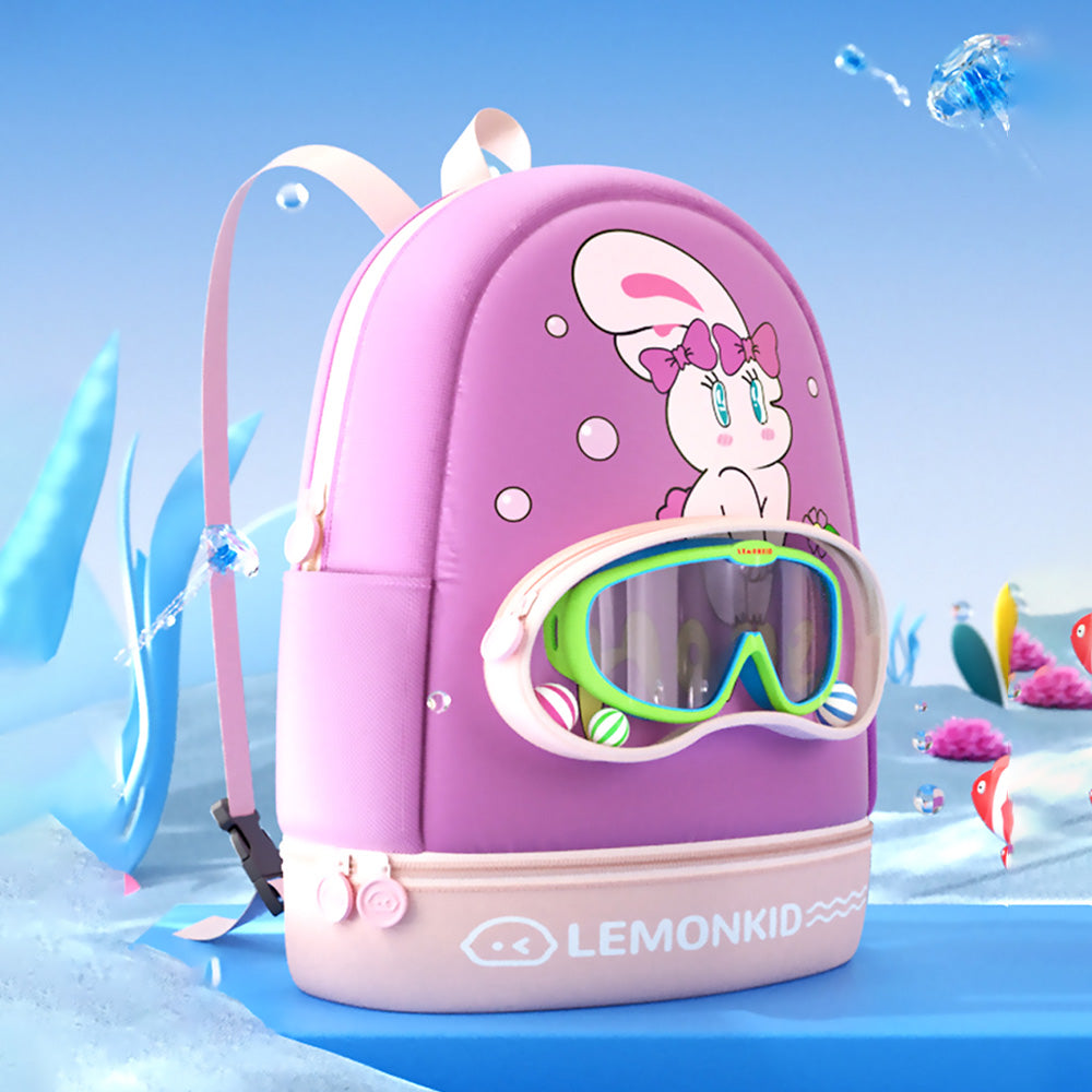 Purple & Pink Bunny Kids Waterproof Swimming Bag/ Beach Bag