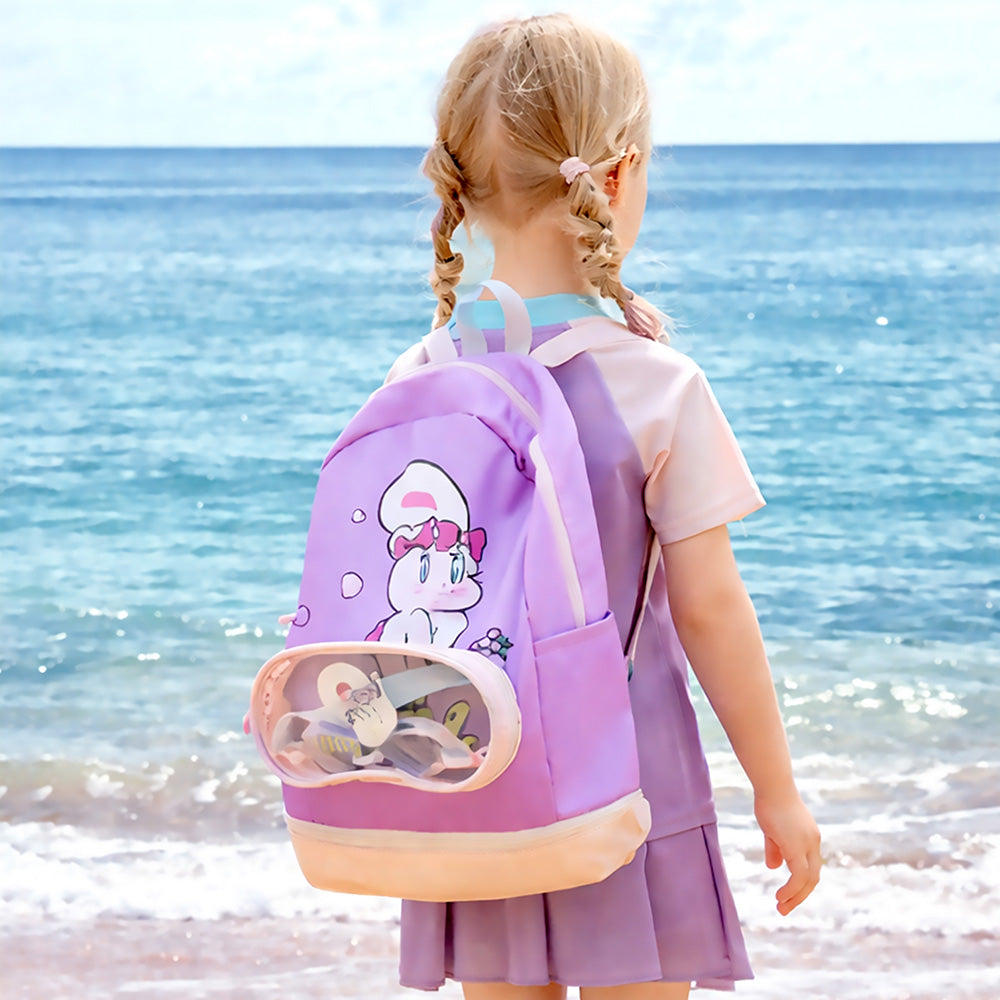 Purple & Pink Bunny Kids Waterproof Swimming Bag/ Beach Bag