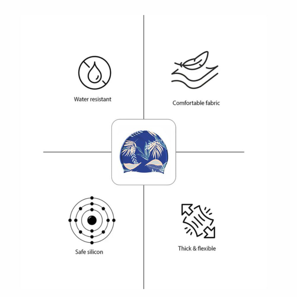 Blue Ferns Swimming Cap for Kids and Adults, 12 years and above.