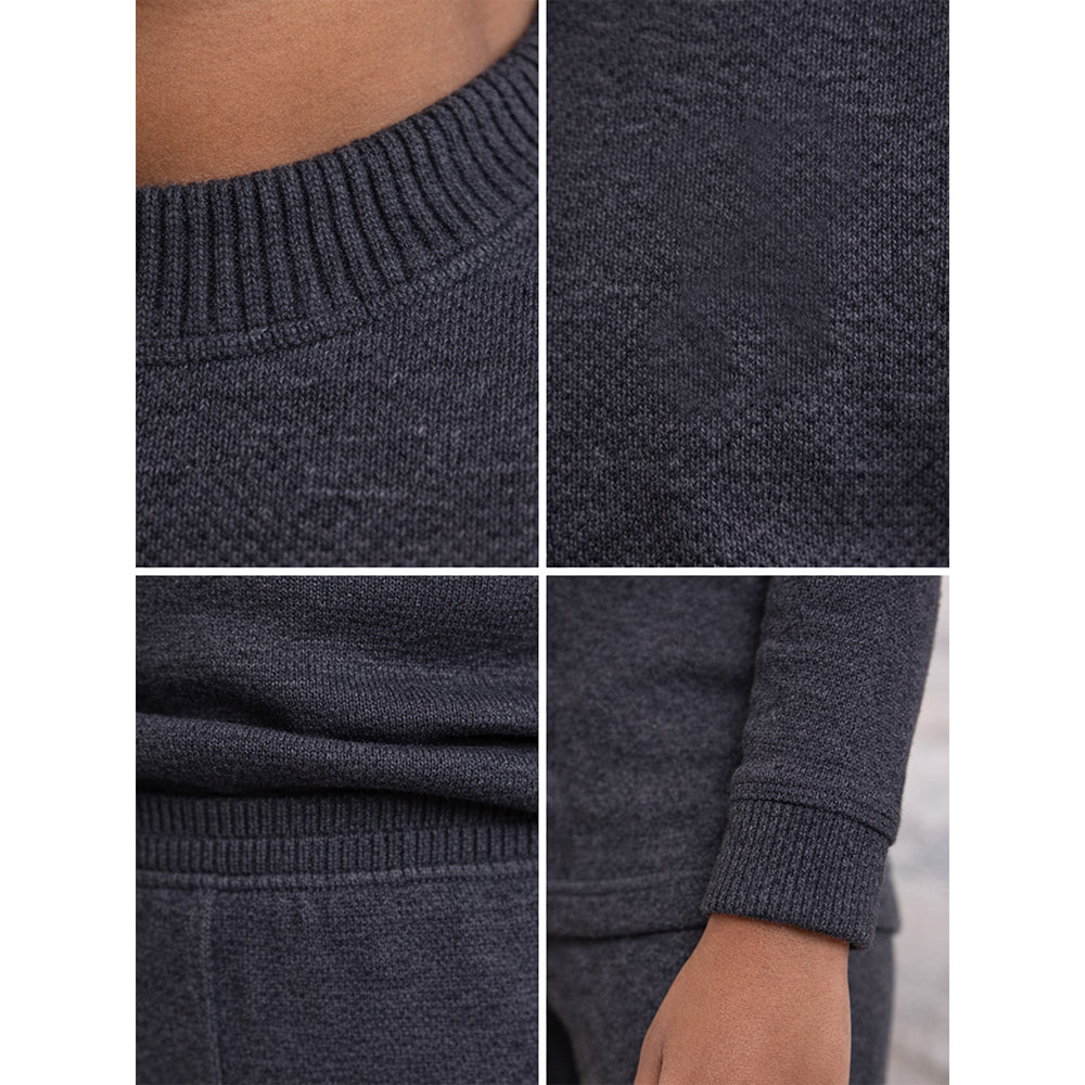 Black Kelly Crew Neck Upper & Lower Body Thermal Winter Warmers