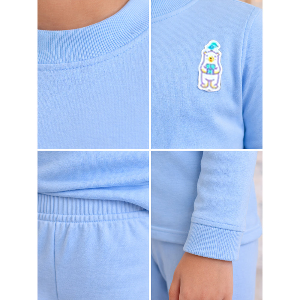 Blue Kelly Crew Neck Upper & Lower Body Thermal Winter Warmers