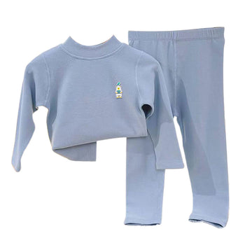 Blue Kelly Crew Neck Upper & Lower Body Thermal Winter Warmers