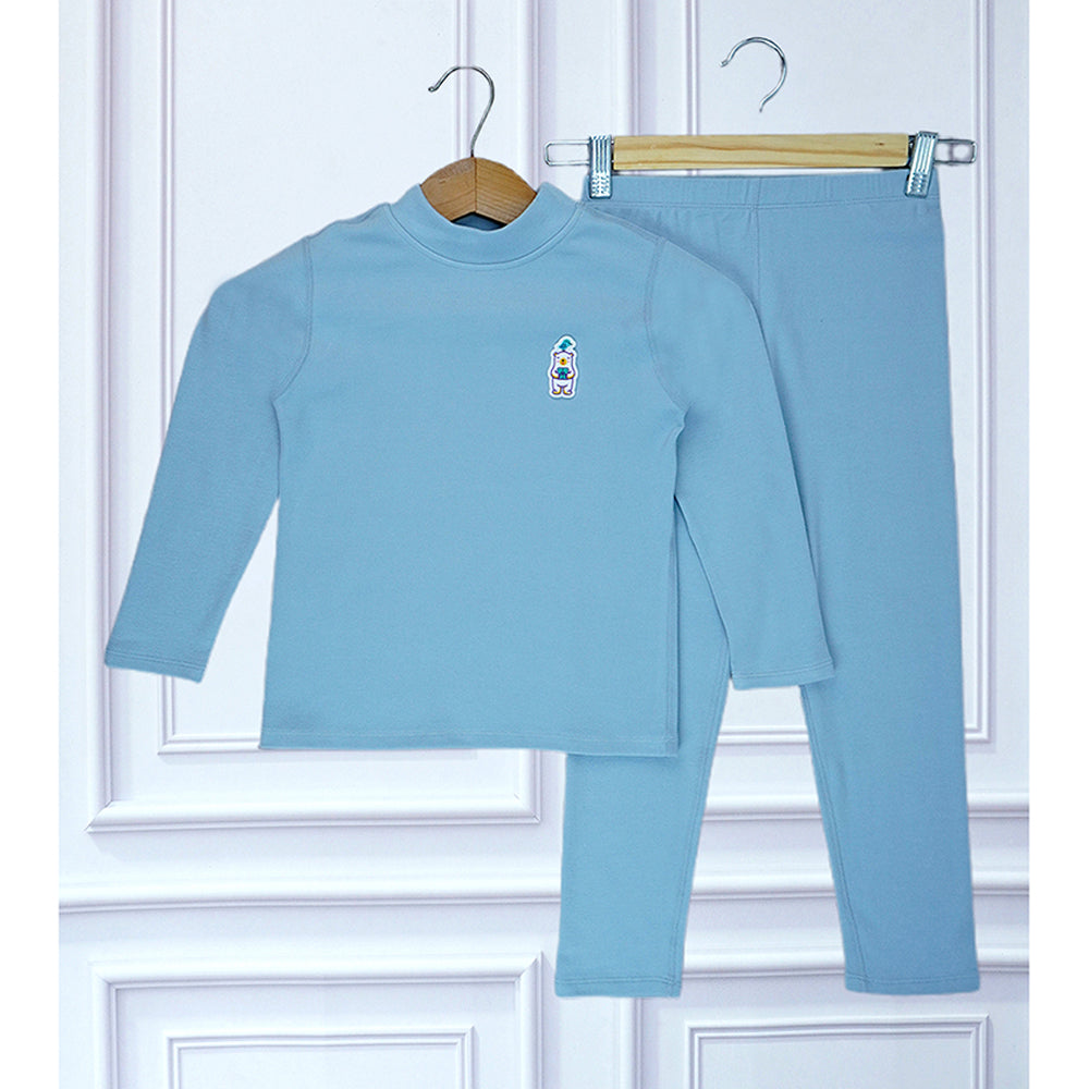 Blue Kelly Crew Neck Upper & Lower Body Thermal Winter Warmers