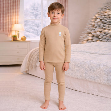 Cream Kelly Crew Neck Upper & Lower Body Thermal Winter Warmers