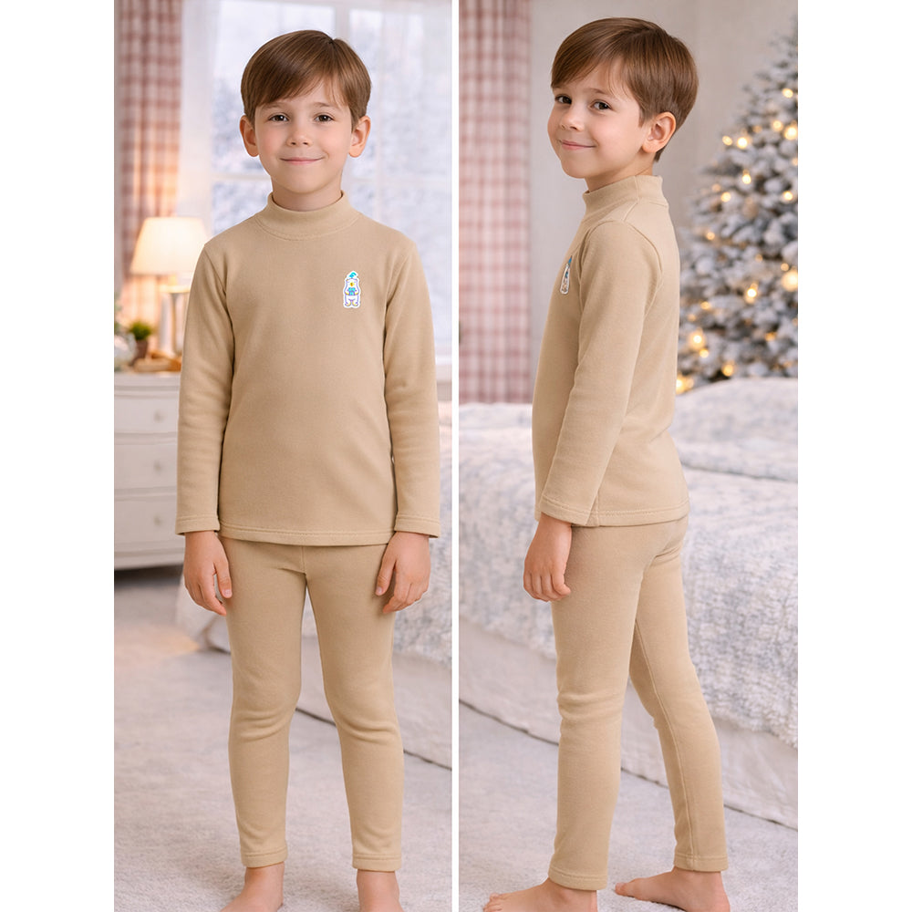 Cream Kelly Crew Neck Upper & Lower Body Thermal Winter Warmers