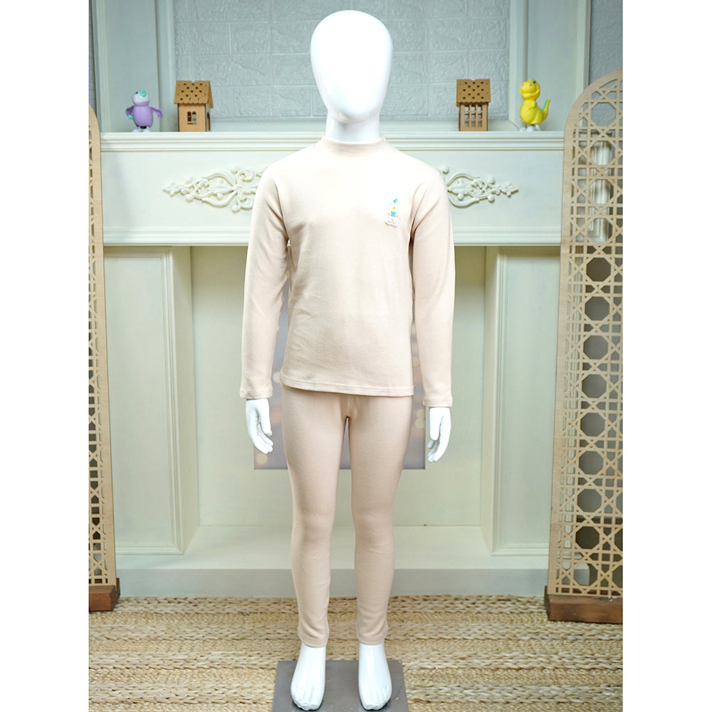 Cream Kelly Crew Neck Upper & Lower Body Thermal Winter Warmers