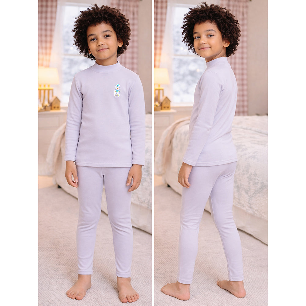 Lilac Kelly Crew Neck Upper & Lower Body Thermal Winter Warmers