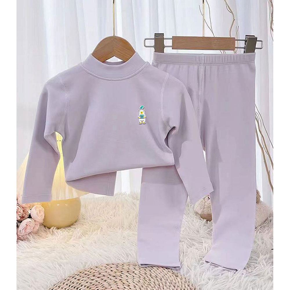 Lilac Kelly Crew Neck Upper & Lower Body Thermal Winter Warmers