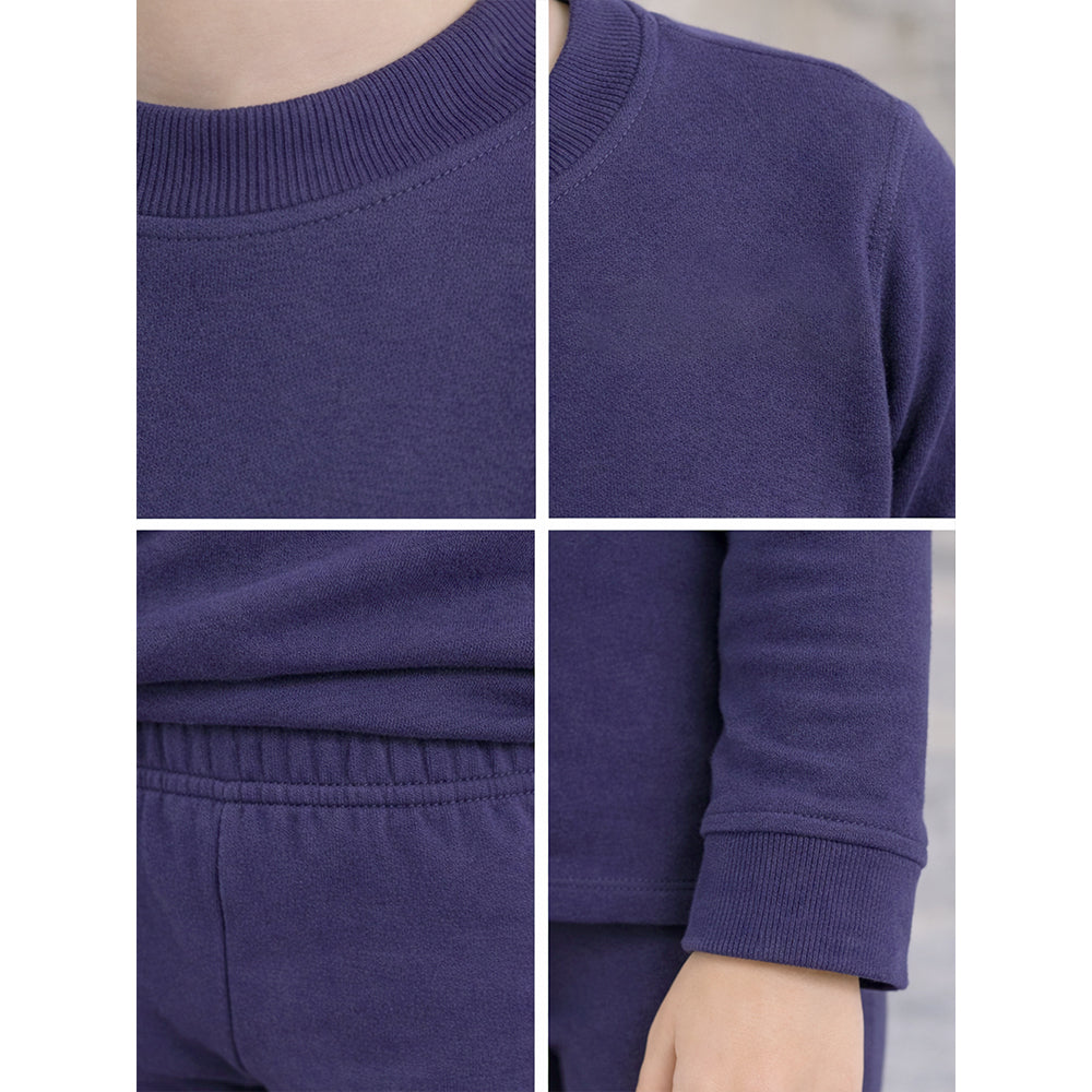 Navy Round Neck Upper & Lower Body Thermal Winter Warmers