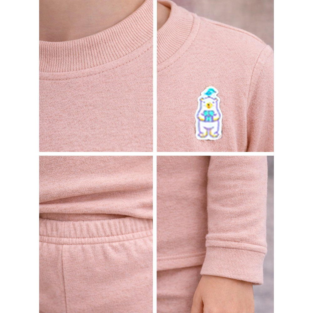 Pink Kelly Crew Neck Upper & Lower Body Thermal Winter Warmers
