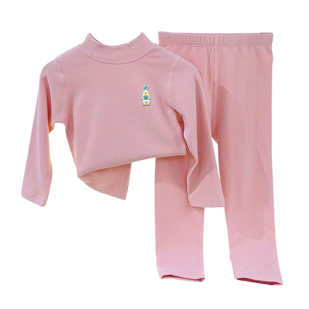 Pink Kelly Crew Neck Upper & Lower Body Thermal Winter Warmers