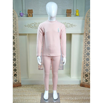 Pink Kelly Crew Neck Upper & Lower Body Thermal Winter Warmers