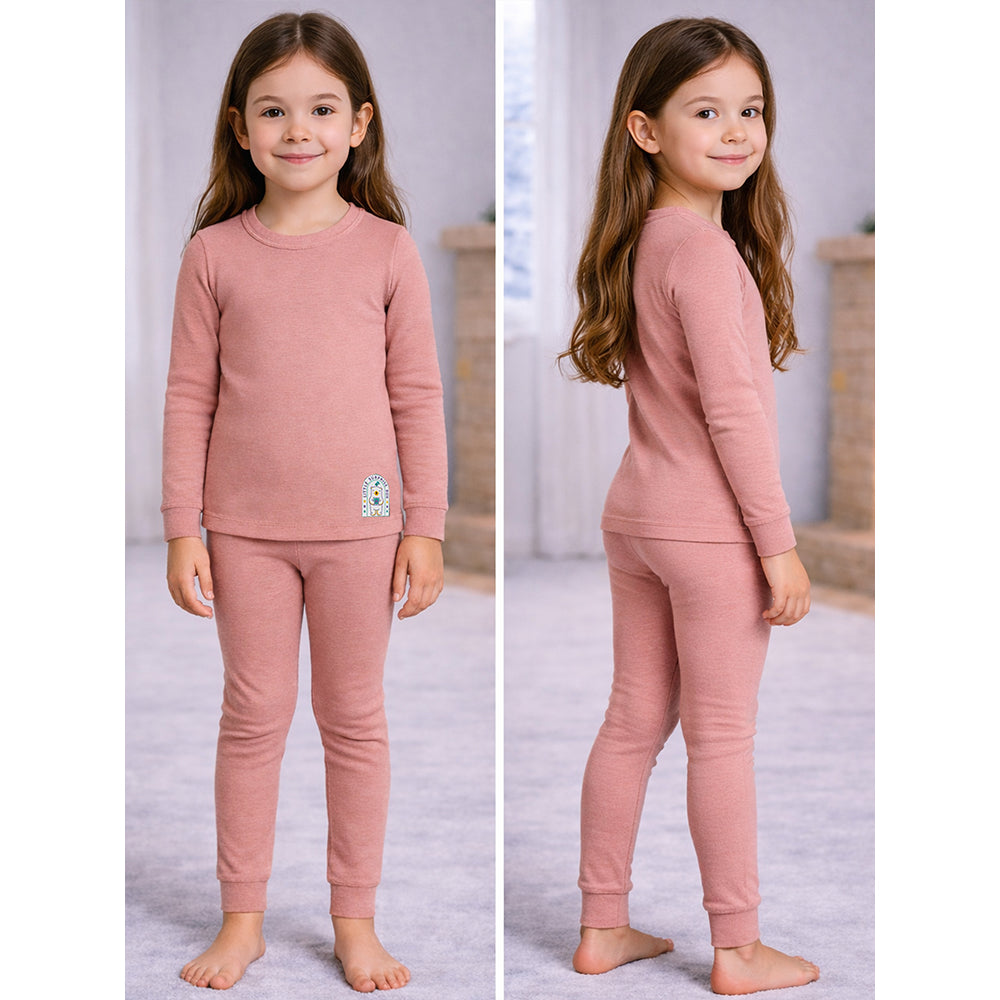 Stripes Maroon Round Neck Upper & Lower Body Thermal Winter Warmers