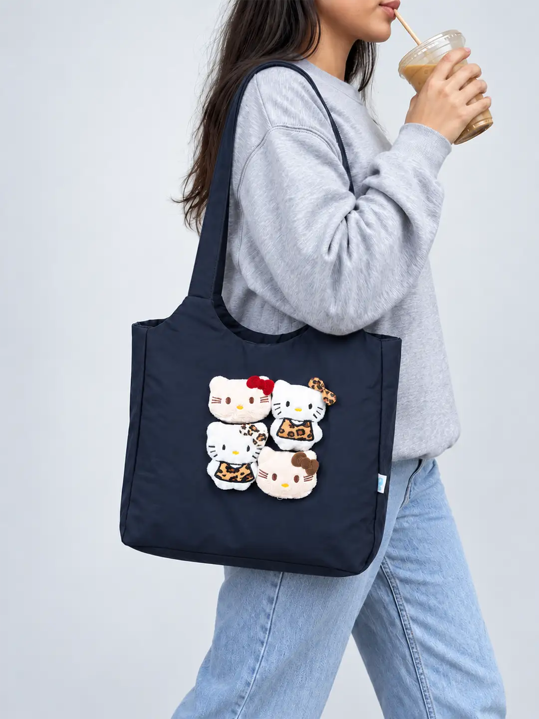 Black 3D Kitties stylish & casual Tote Bag for Teens & Adults