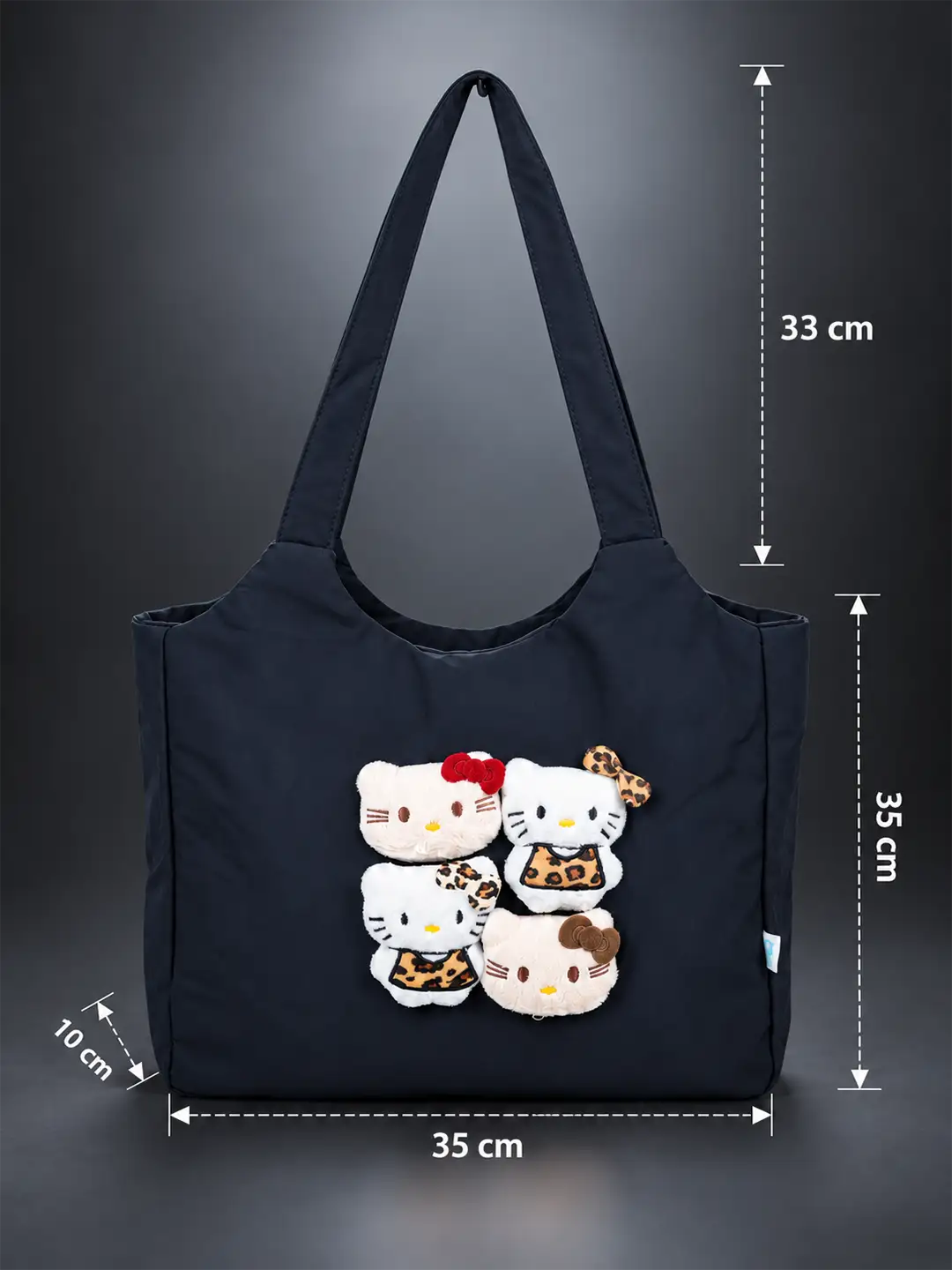 Black 3D Kitties stylish & casual Tote Bag for Teens & Adults