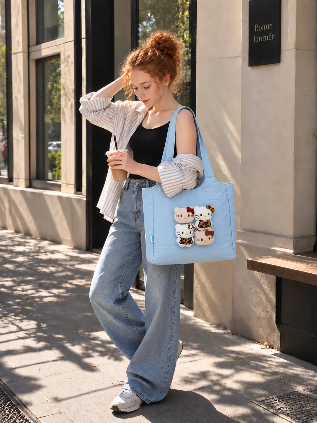 Blue 3D Kitties stylish & casual Tote Bag for Teens & Adults