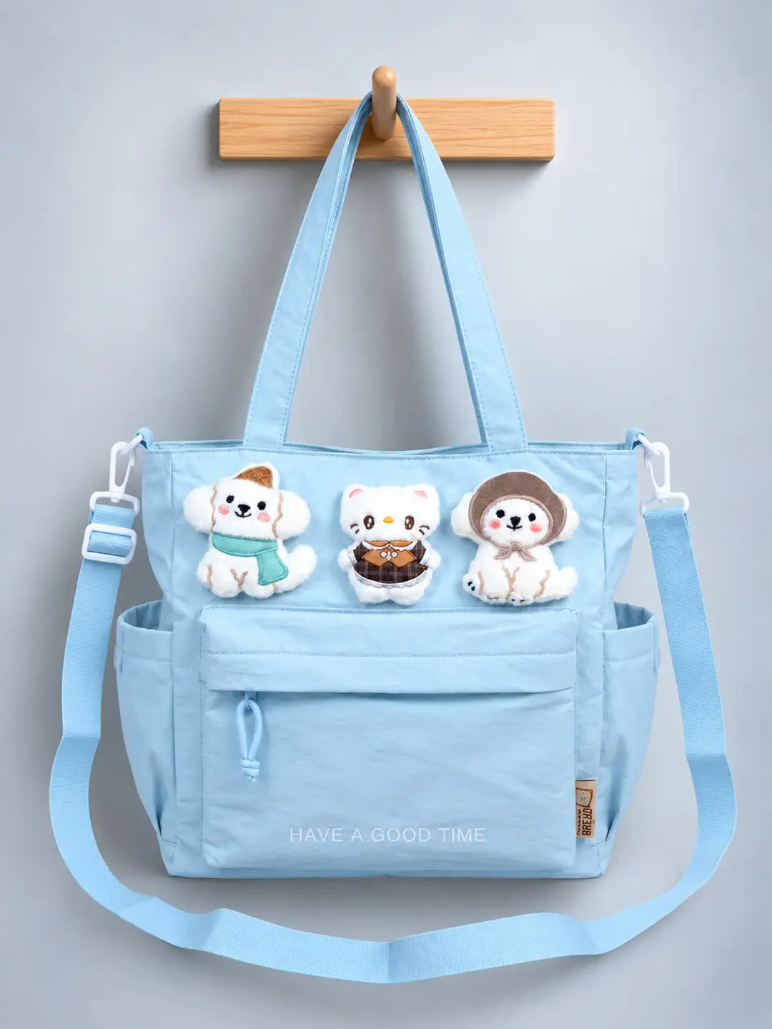 Blue 3D Puppy & Cat stylish & casual Tote Bag for Teens & Adults