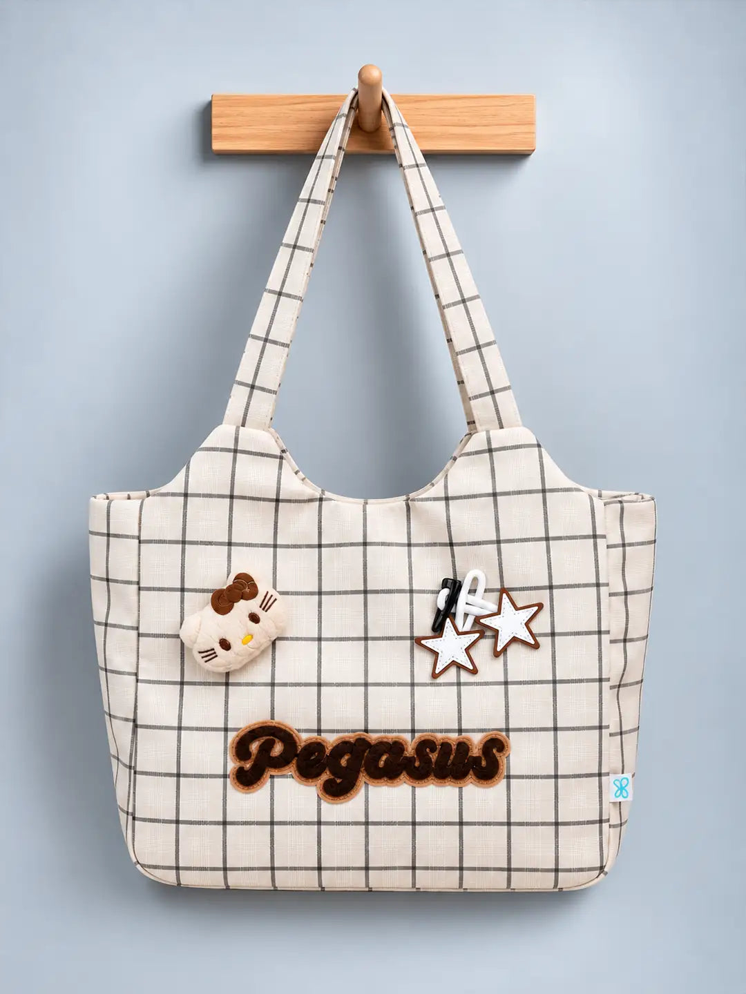 Cream Checks Pegasus stylish & casual Tote Bag for Teens & Adults