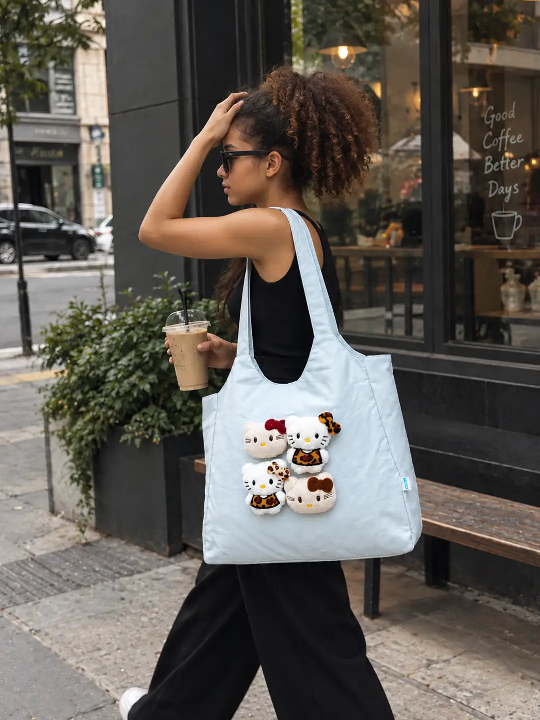 Grey 3D Kitties stylish & casual Tote Bag for Teens & Adults