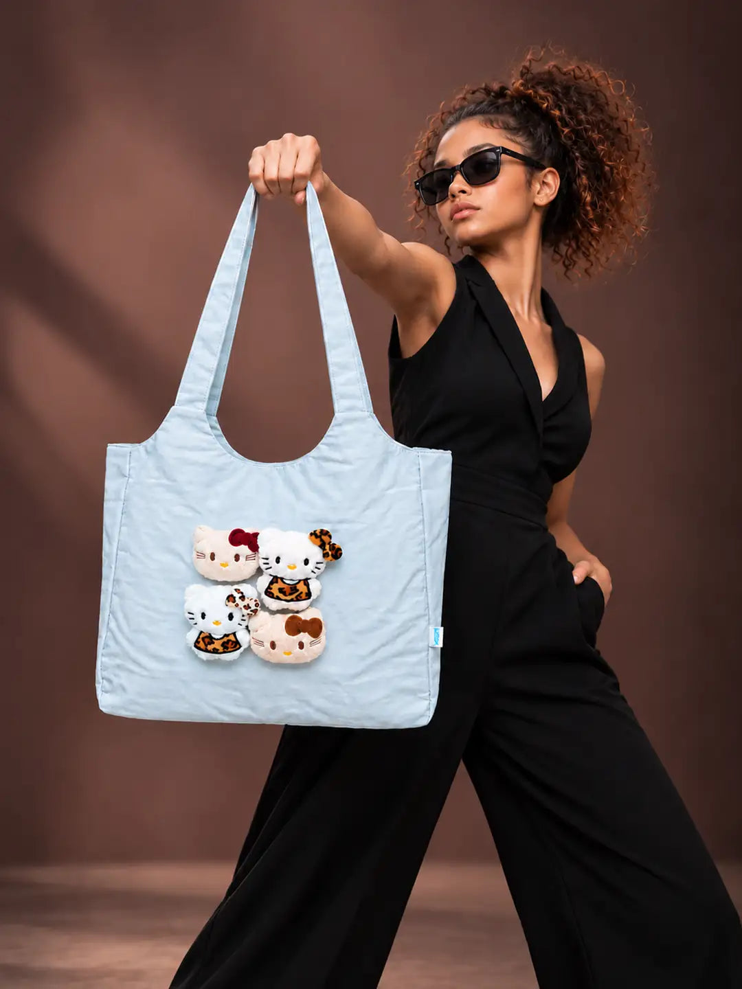 Grey 3D Kitties stylish & casual Tote Bag for Teens & Adults
