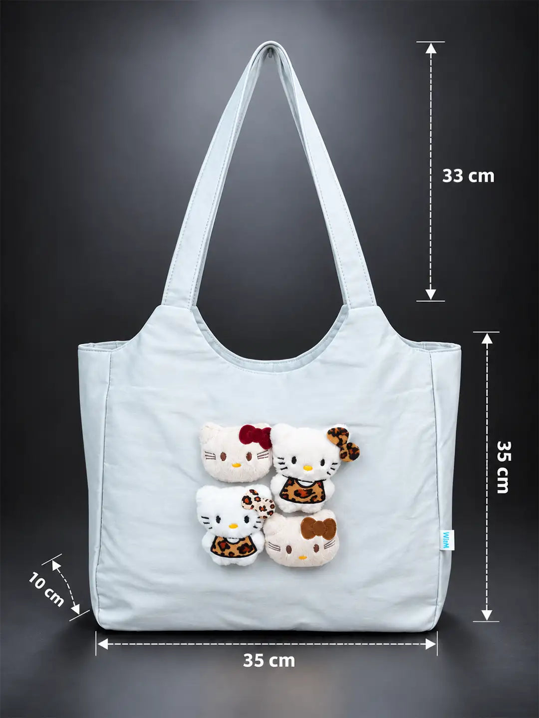 Grey 3D Kitties stylish & casual Tote Bag for Teens & Adults