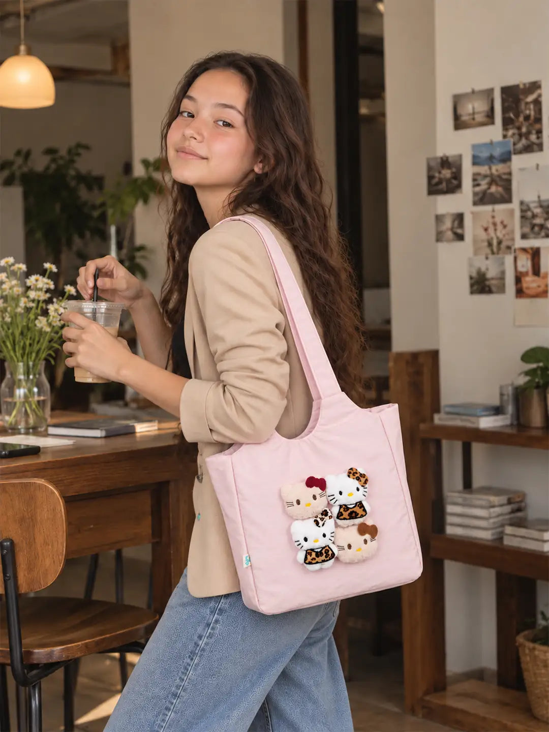Pink 3D Kitties stylish & casual Tote Bag for Teens & Adults