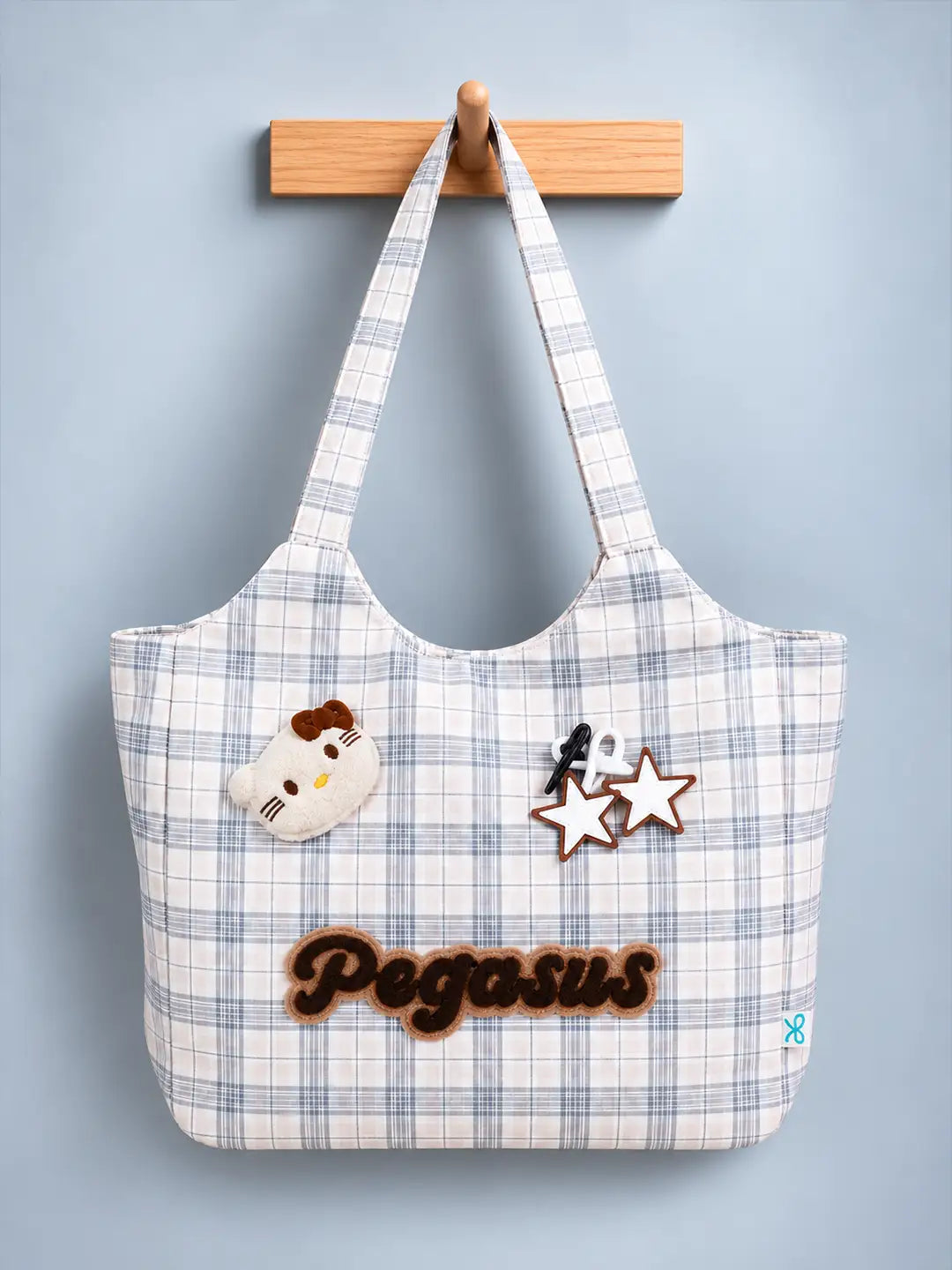 Pink Checks Pegasus stylish & casual Tote Bag for Teens & Adults