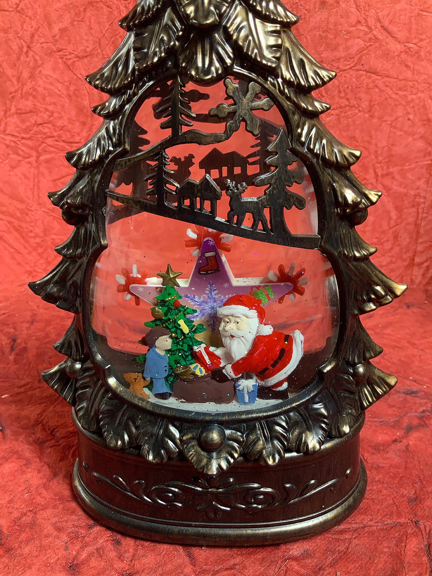 Santa's Christmas Tree Musical Glitter Water Light, Christmas  Snow Globe