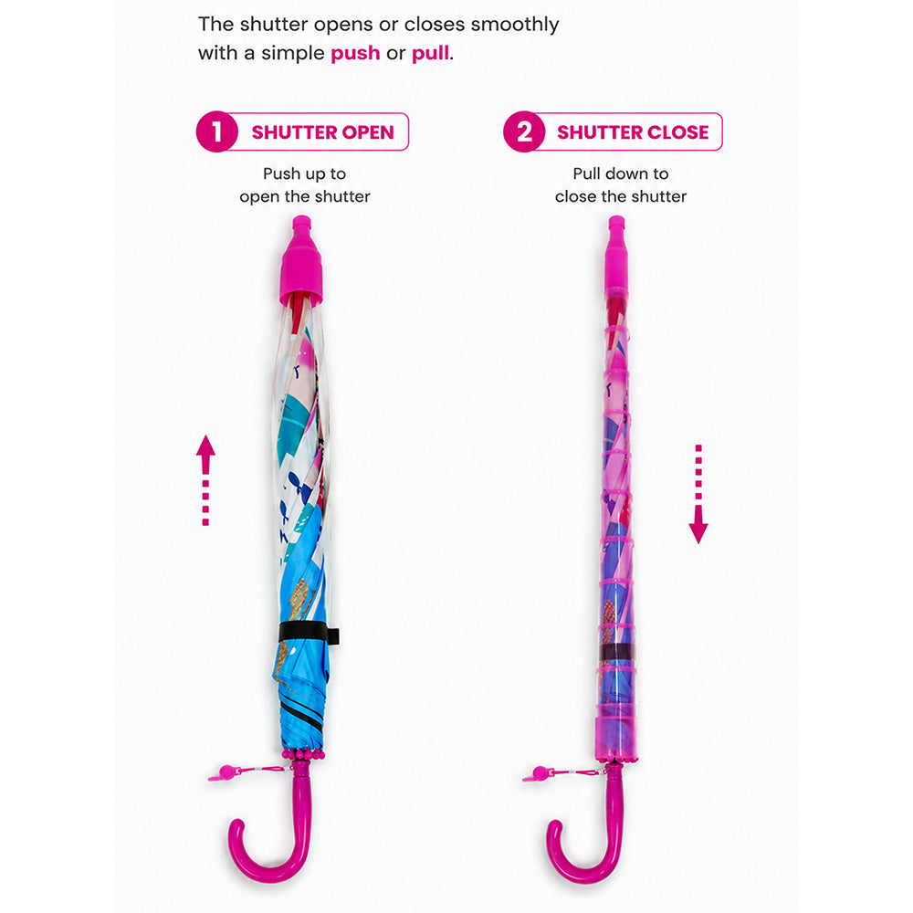 Blue Mermaid with Shutter style cover Kids-Umbrella-6-13Y