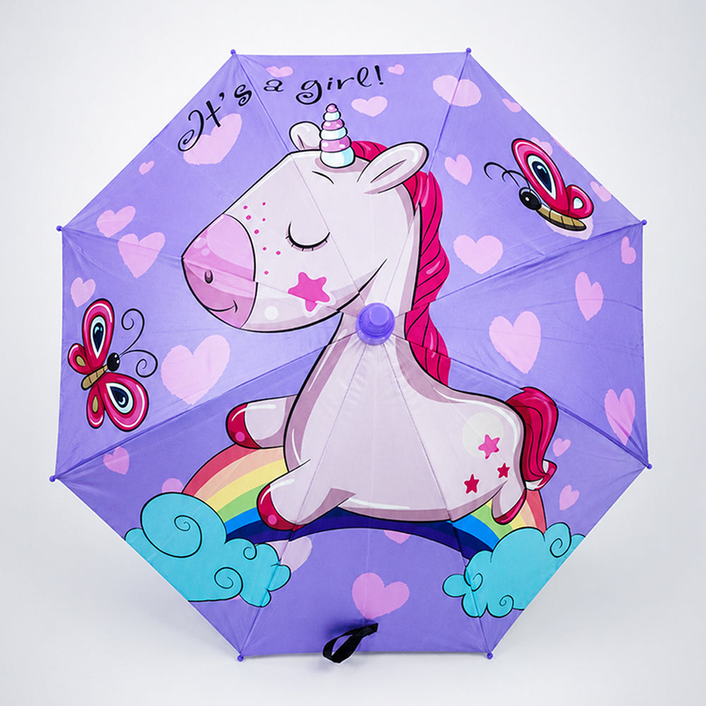 Unicorn Rainbow with Shutter style cover Kids-Umbrella  6-12Y