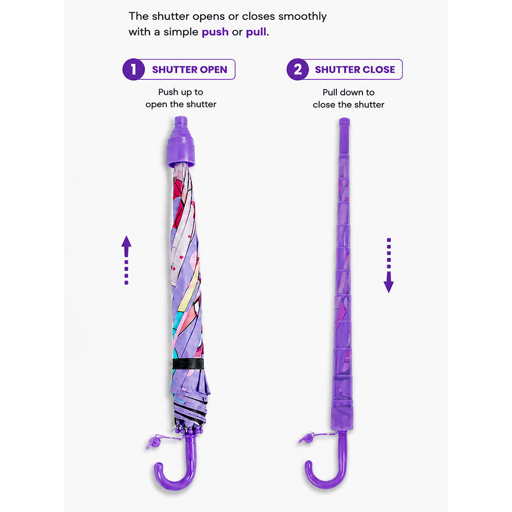 Unicorn Rainbow with Shutter style cover Kids-Umbrella  6-12Y