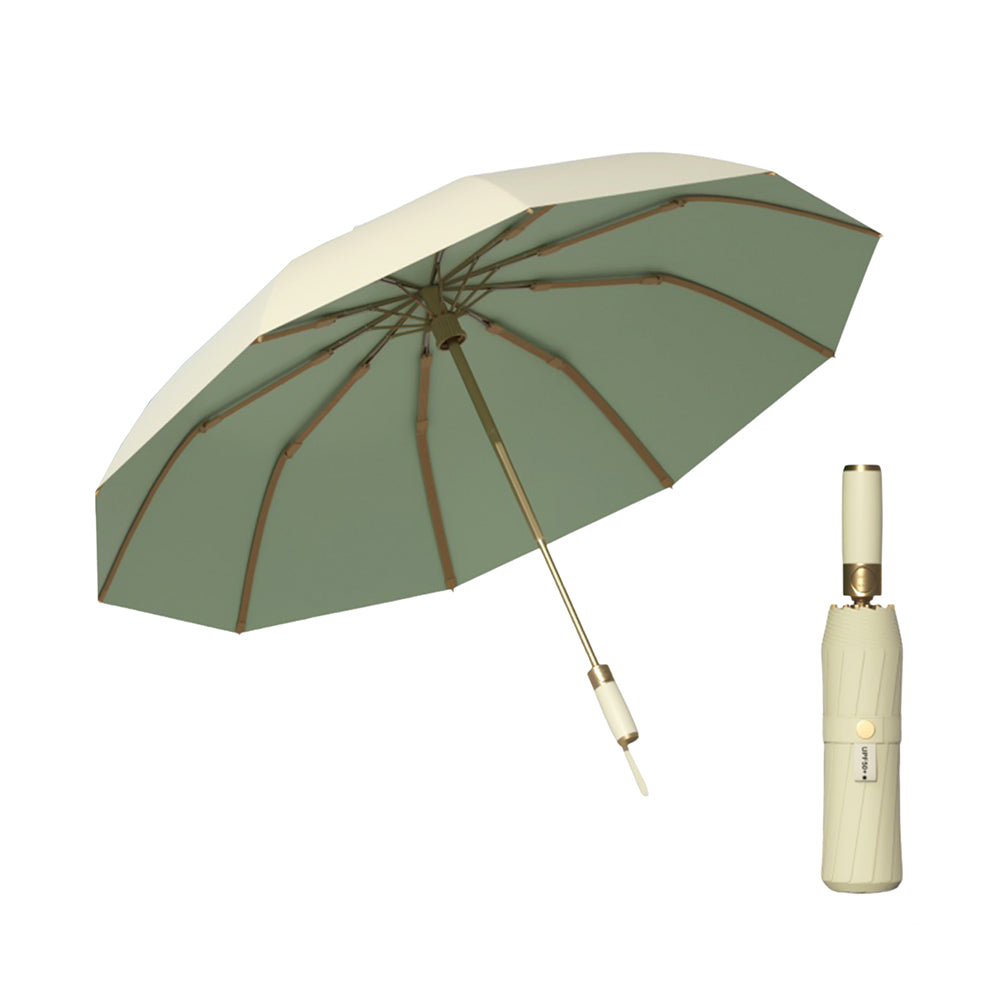Premium Rose Gold & Cream 3 fold Auto Closure umbrella for Adults