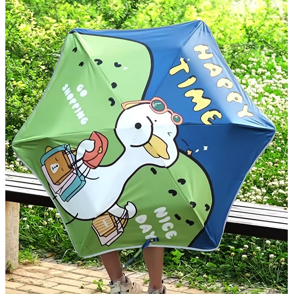 Goofy Duck 3 fold Auto Closure Umbrella for Teens and Adults