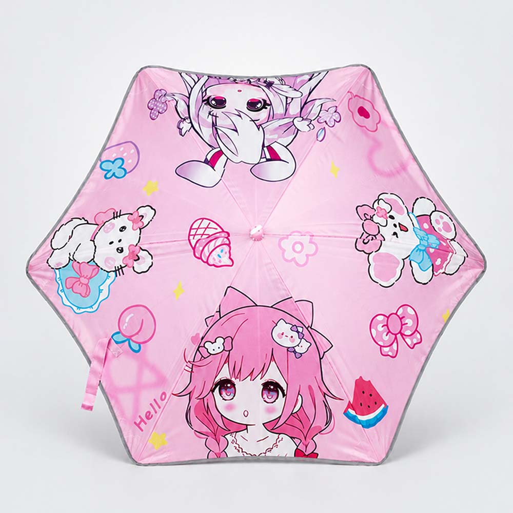 Wheel style Baby Girl Printed UPF 50+ Kids-Umbrella-5-10Y