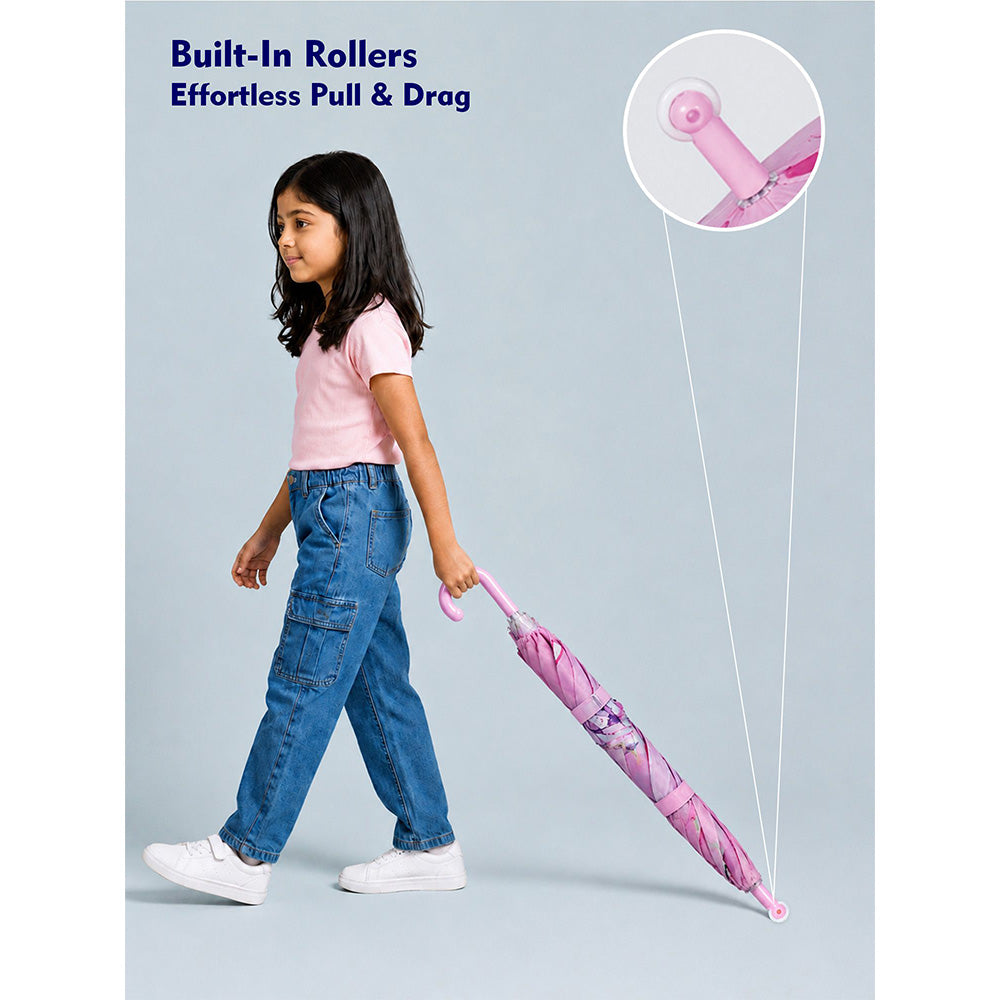 Wheel style Baby Girl Printed UPF 50+ Kids-Umbrella-5-10Y