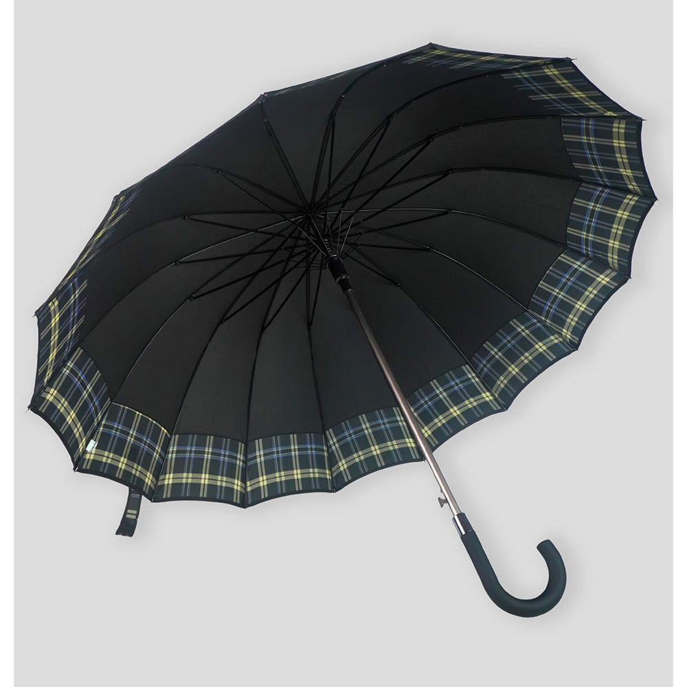 Black Checks Large Canopy Size Umbrella for Adults