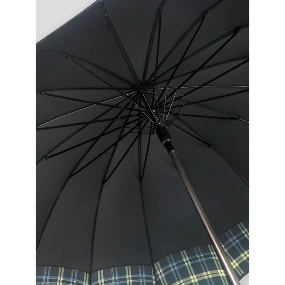 Black Checks Large Canopy Size Umbrella for Adults
