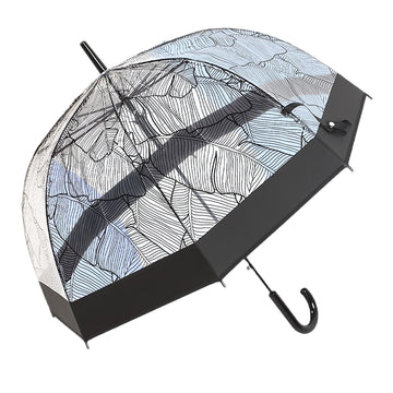 Self Print Black Transparent Umbrella for Kids and Teens, 8yrs - 15yrs