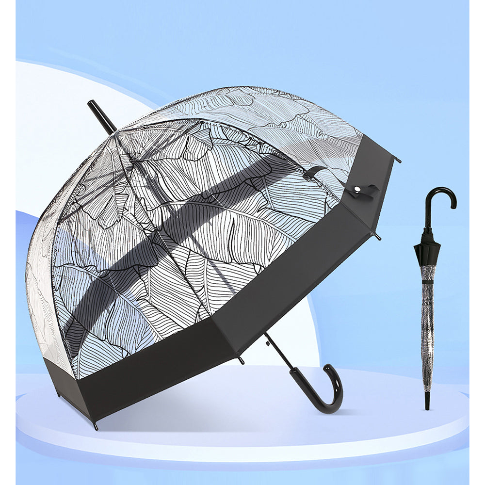 Self Print Black Transparent Umbrella for Kids and Teens, 8yrs - 15yrs