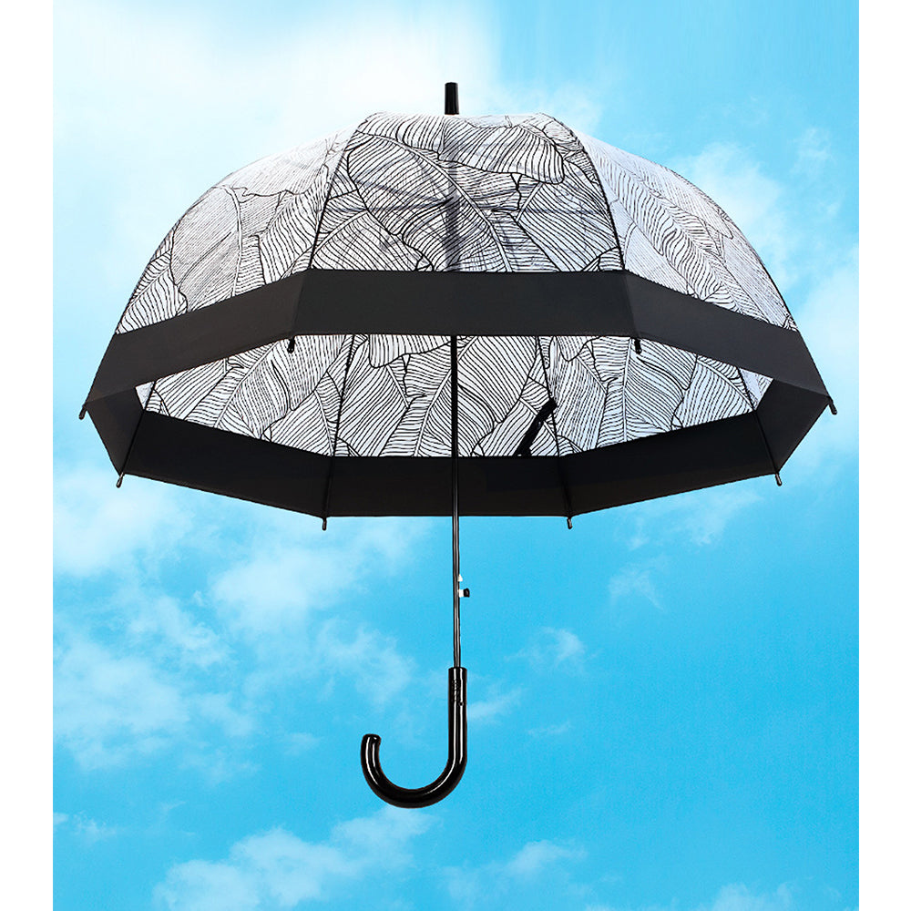 Self Print Black Transparent Umbrella for Kids and Teens, 8yrs - 15yrs